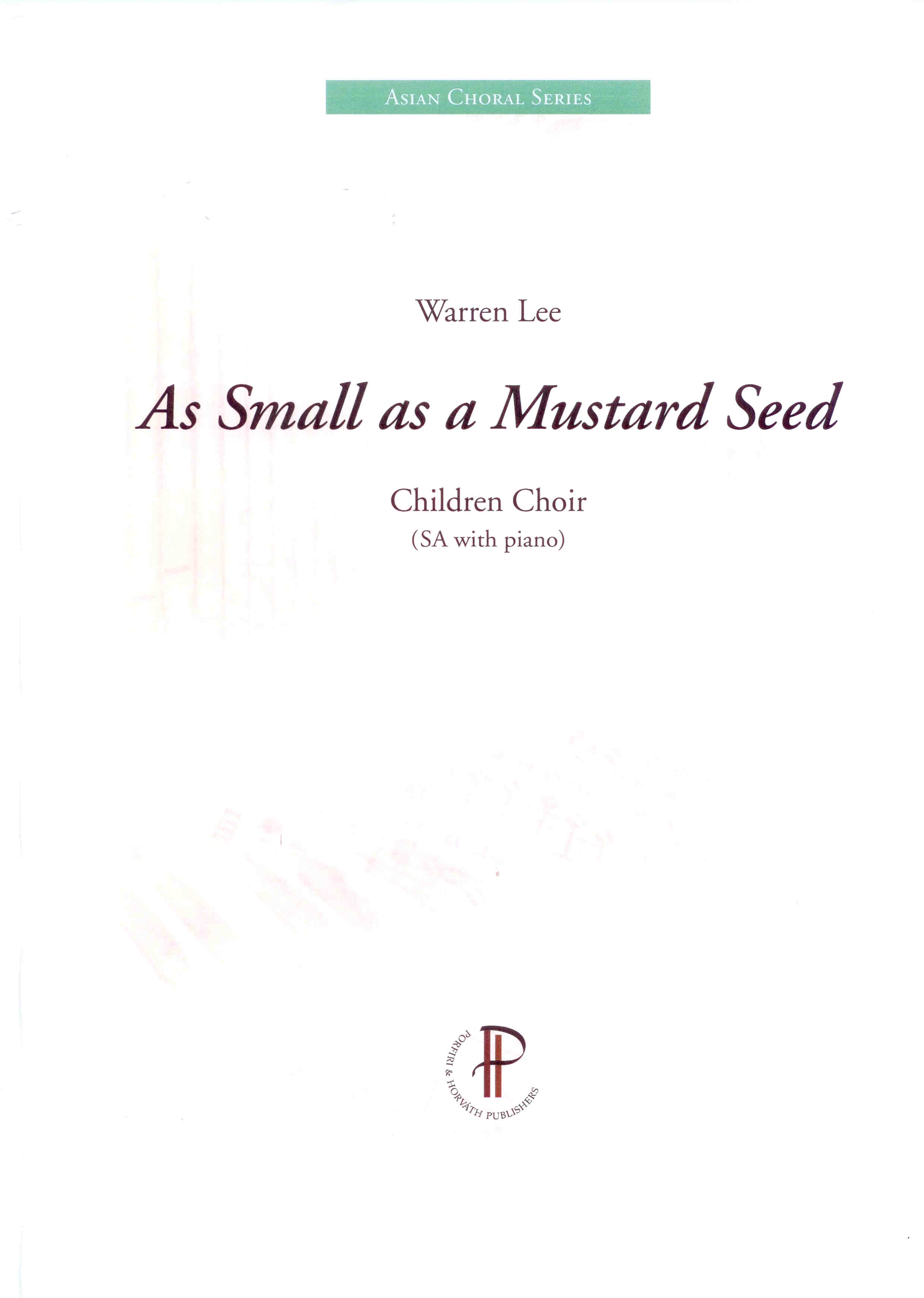 As small as a Mustard Seed - Show sample score